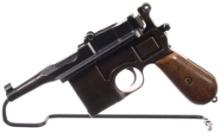 German Mauser C96 Broomhandle Semi-Automatic Pistol