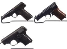 Three European Semi-Automatic Pocket Pistols