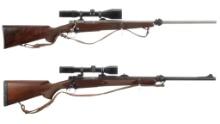 Two Winchester Model 70 Bolt Action Rifles with Scopes