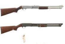 Two Ithaca Model 37 Featherlight Slide Action Shotguns