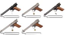 Five Benjamin Air Rifle Co. Pump Action Air-Pistols