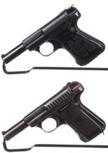 Two Savage Semi-Automatic Pistols with Cases