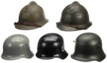 Group of Five Helmets