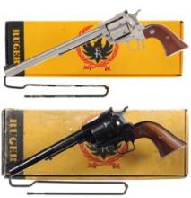 Two Ruger New Model Super Blackhawk Revolvers with Boxes