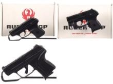 Three Ruger LCP Semi-Automatic Pistols with Boxes