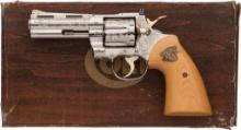 Engraved Colt Python Double Action Revolver with Box