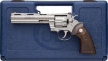 Engraved Colt Python Double Action Revolver with Case