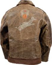 WWII 9th AF P-47 Painted A-2 Flight Jacket