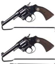 Two Colt Police Positive Double Action Revolvers with Holsters