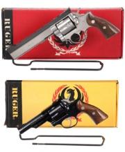 Two Ruger Double Action Revolvers with Boxes
