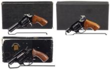 Three Double Action Rimfire Revolvers with Boxes
