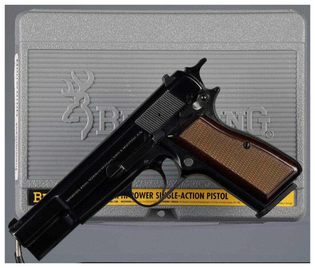 Belgian Browning High Power Semi-Automatic Pistol with Case