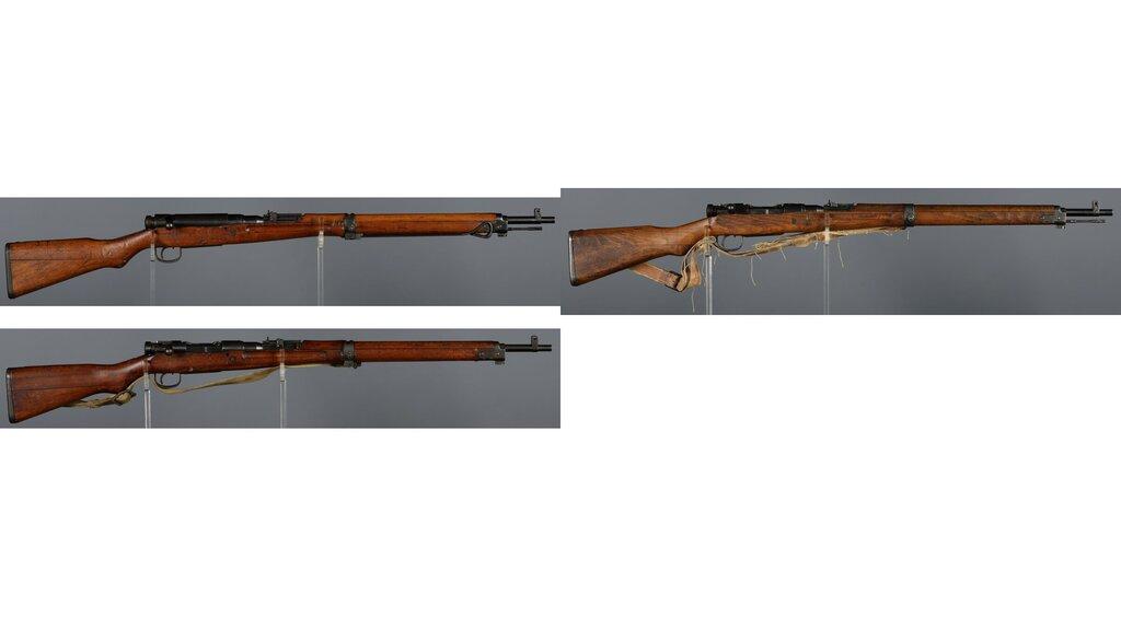 Three Japanese Type 99 Bolt Action Rifles