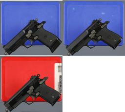 Three Star Semi-Automatic Pistols with Cases