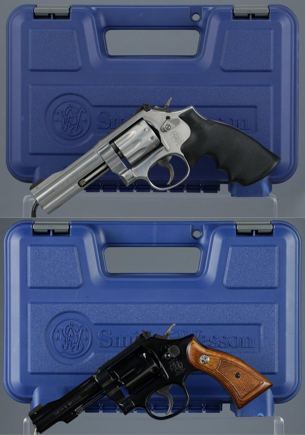 Two Smith & Wesson Double Action Revolvers with Cases