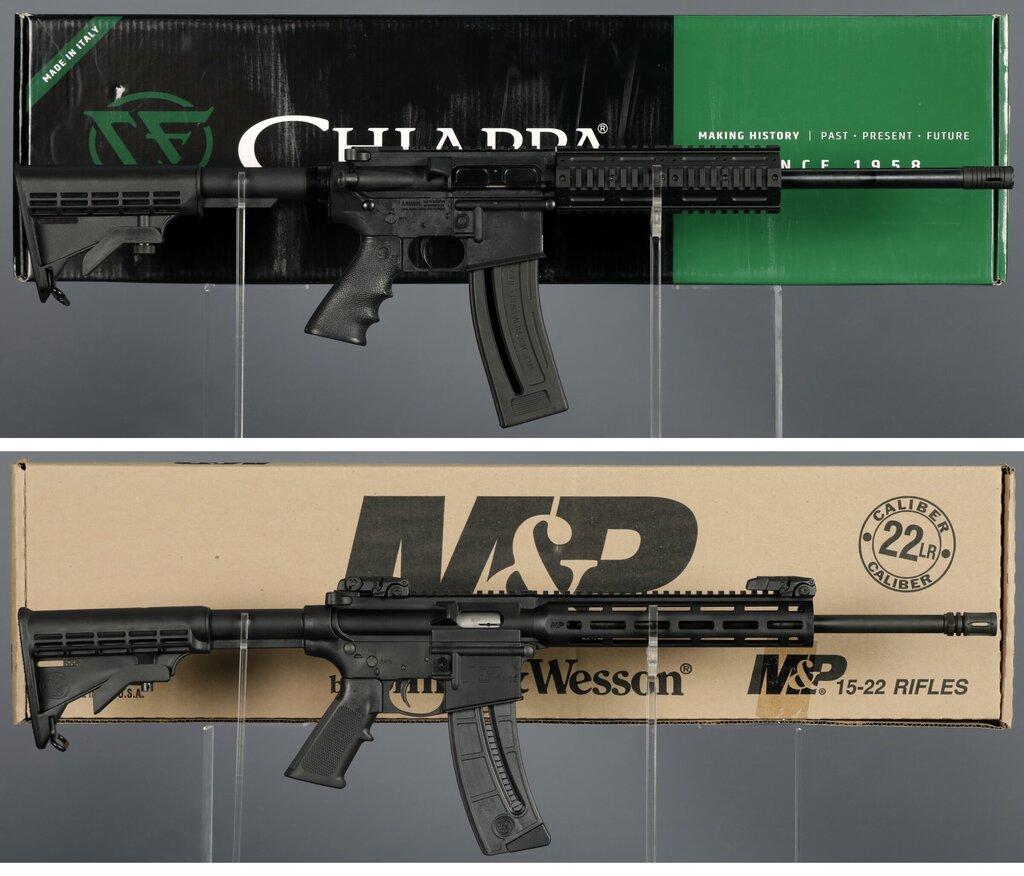 Two Semi-Automatic Rifles with Boxes