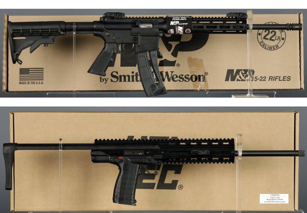 Two Semi-Automatic Rifles with Boxes