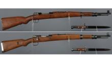 Two Zastava  Bolt Action Rifles with Bayonets