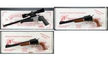 Three Thompson Center Single Shot Pistols with Boxes