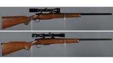 Two Bolt Action Rifles with Scopes