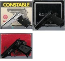 Three Semi-Automatic Rimfire Pistols with Boxes