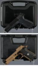 Two Semi-Automatic Pistols with Cases