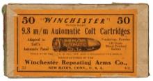 50 Count Box of Winchester 9.8 mm Automatic Colt Cartridges