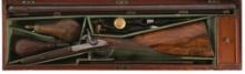 Cased John Manton & Son Percussion Double Barrel Shotgun