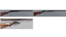 Three Remington Model 1889 Double Barrel Hammer Shotguns