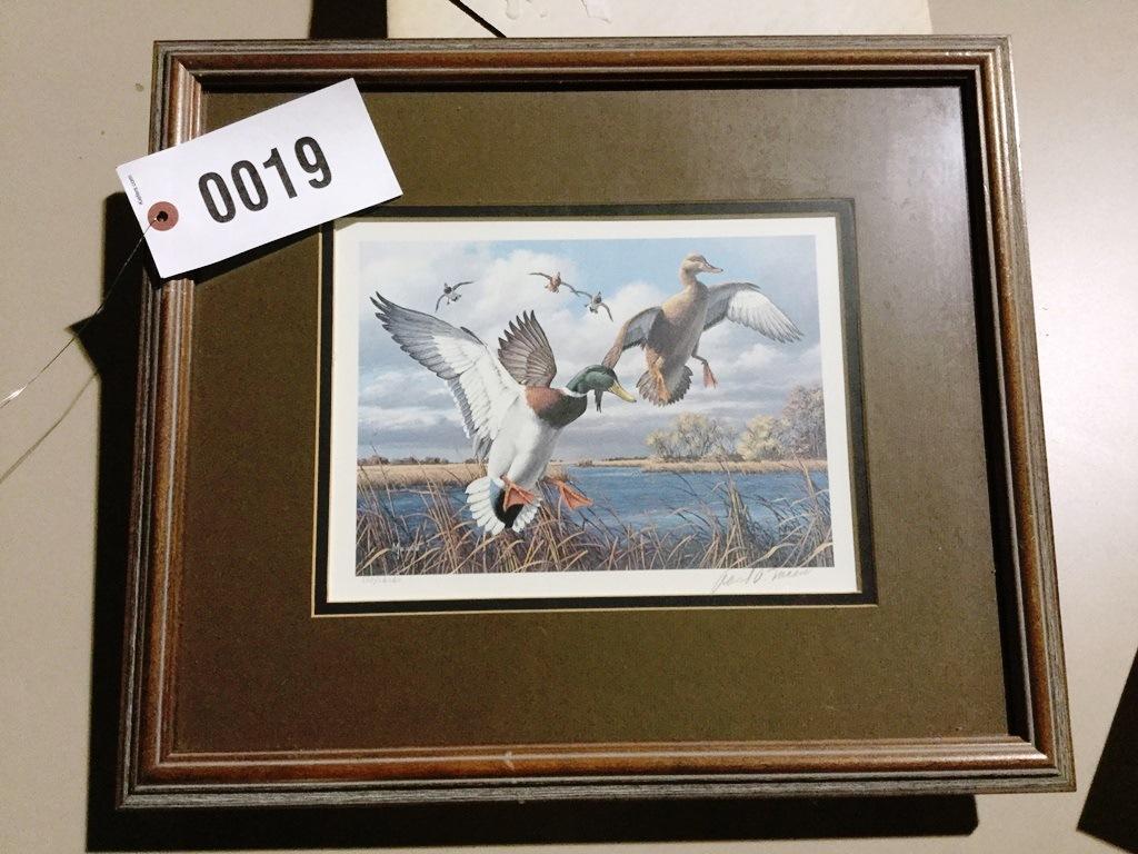 1986 Migratory Bird Print w/ Stamp Larry Barton #120