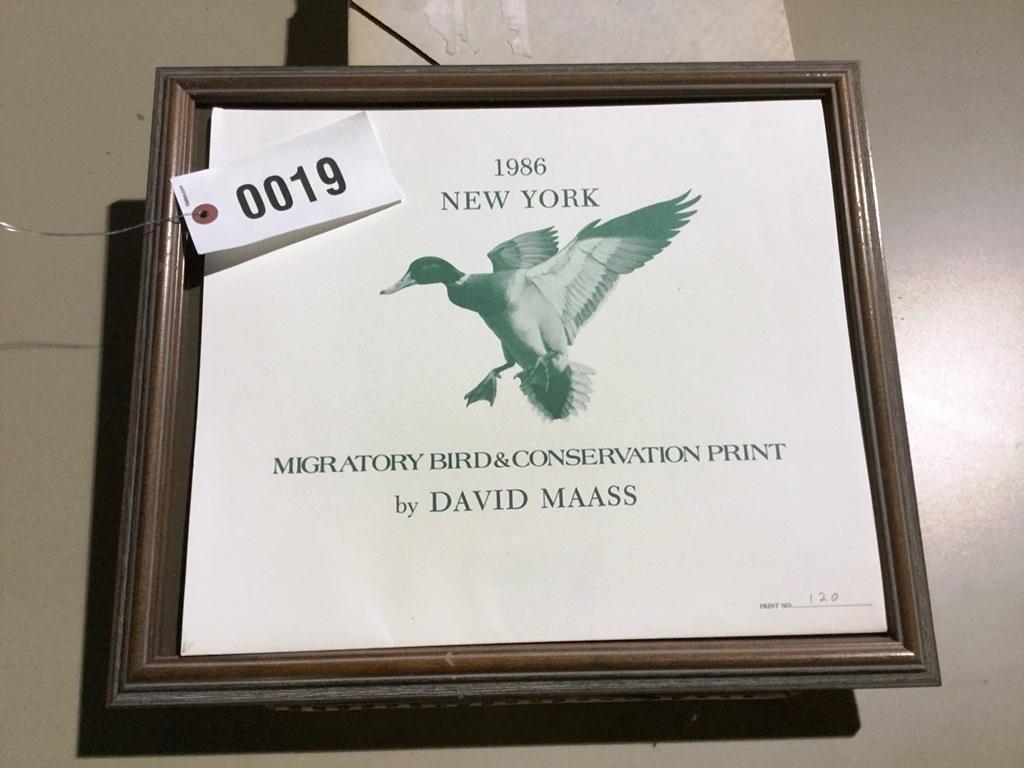 1986 Migratory Bird Print w/ Stamp Larry Barton #120