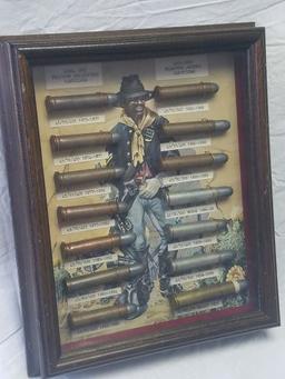 Glass display w/rare 45/50 caliber shells display