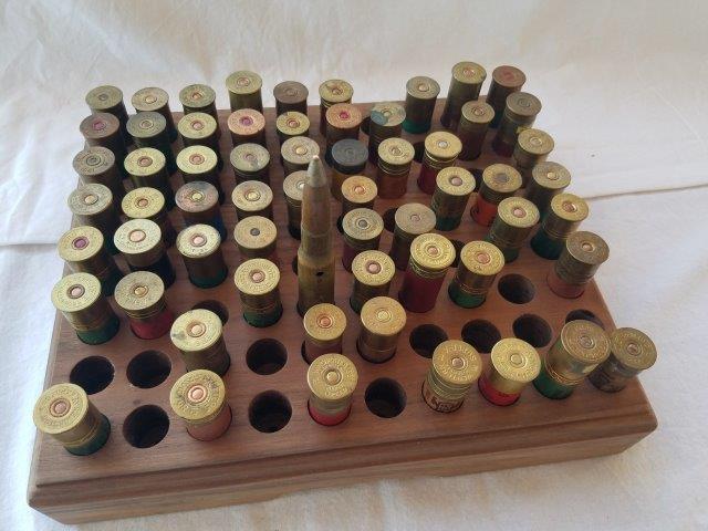 Walnut Shotgun Shell Display