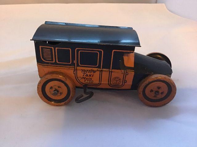 Vintage Tin Wind Up Chein Taxi