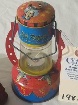 Vintage Roy Rogers Lantern & Sun Rubber & Arcort Toys