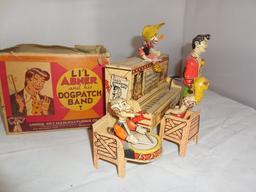 Vintage Mechanical Unique Art “Lil Abners” Dog Patch Band Mechanical Toy