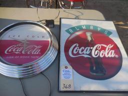 Coca-Cola Clock Elec. & 18” x 24” Sign