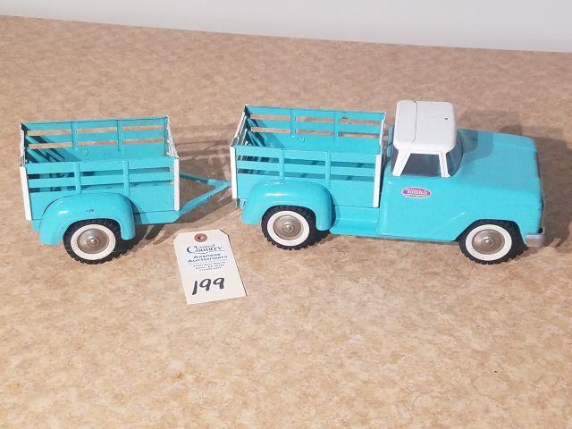 Tonka turquoise blue stake truck