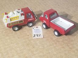 Tonka pickup & Buddy L Firetruck