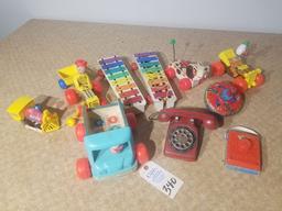 Vintage Fisher Price & Metal Phone & Top