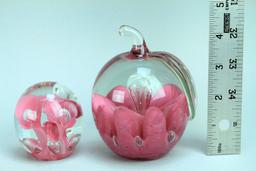 Glass Paperweights - Rose Colored