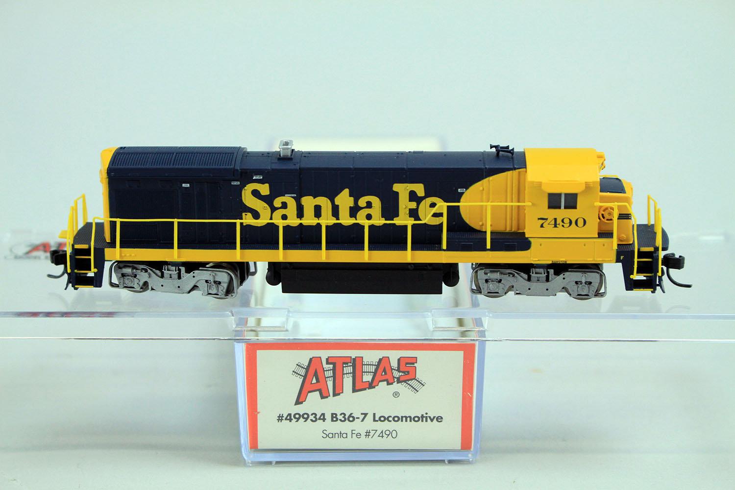 N Scale Atlas Santa Fe #49934 B36-7 Locomotive, #7490