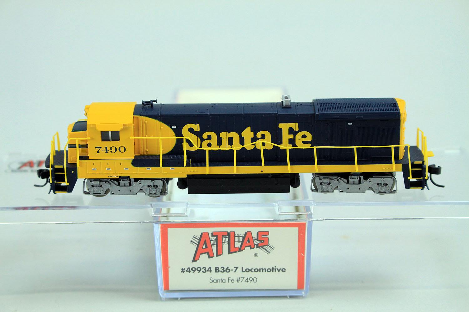 N Scale Atlas Santa Fe #49934 B36-7 Locomotive, #7490