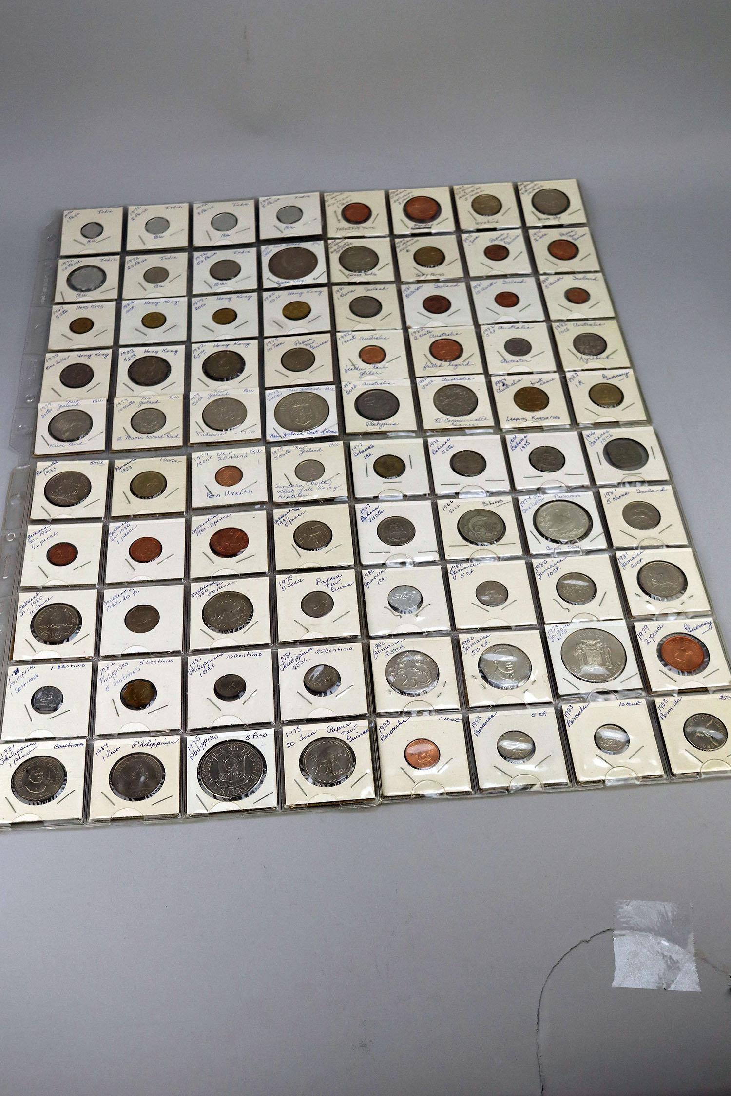 Folder of Coins from around the World