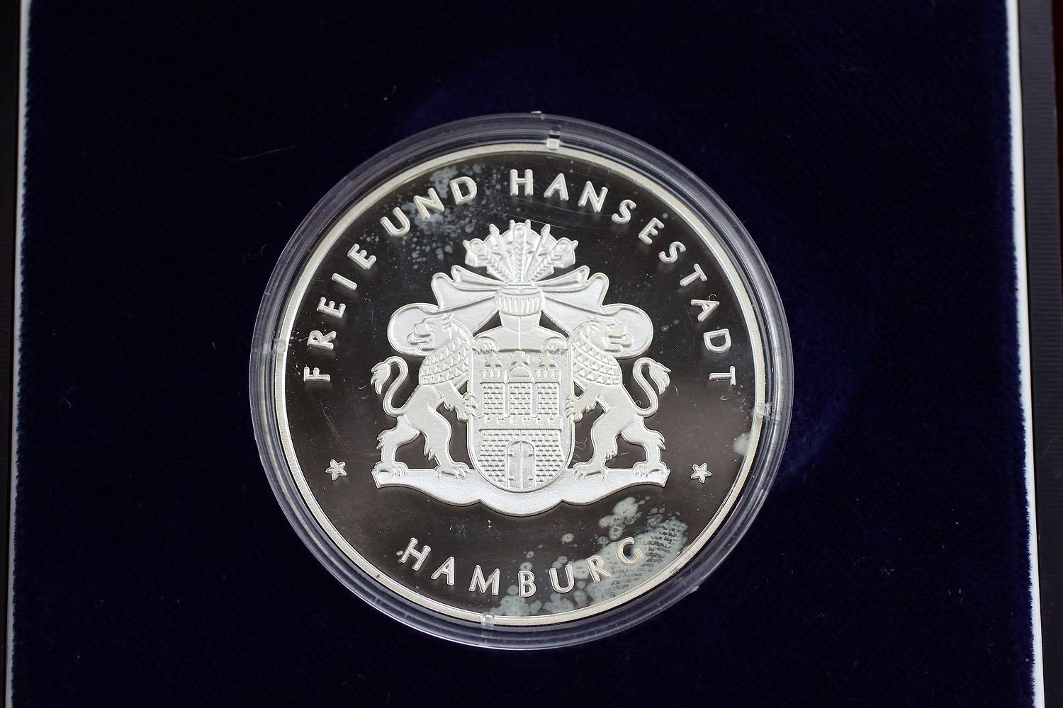 1989 Hamburgs Hafen Wird 800 Silver Coin, Germany