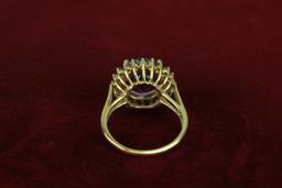 10K Gold Ladies Ring w/ Purple Colored Stone, Sz 9.5