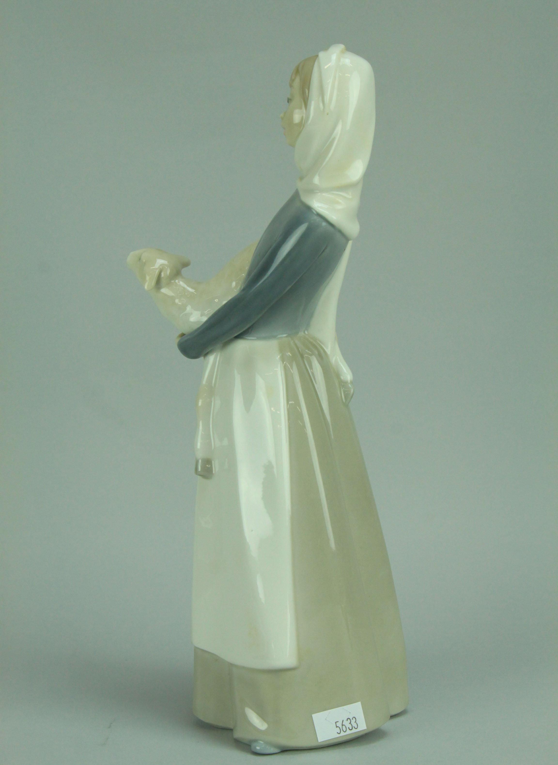 Lladro "Girl with Lamb" # 4584 Porcelain, Spain