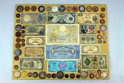 Cardboard full of Collectible U.S. Coins; incl Morgan & Peace Silver Dollars, etc.