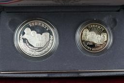 1991-SU.S. Mount Rushmore Anniversary 2 PC Proof Set