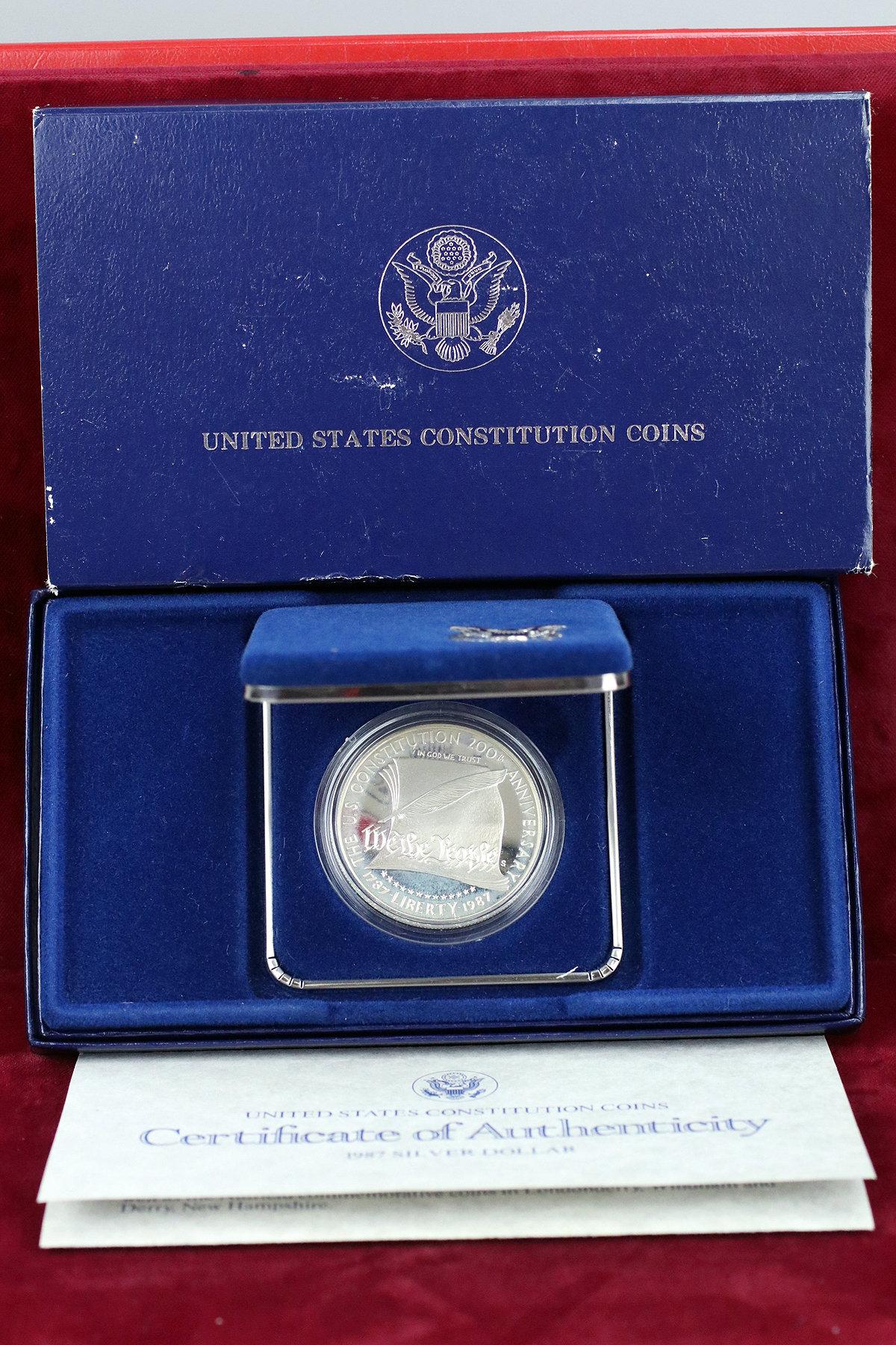 1987-S U.S. Commemorative Constitution Proof Silver Dollar